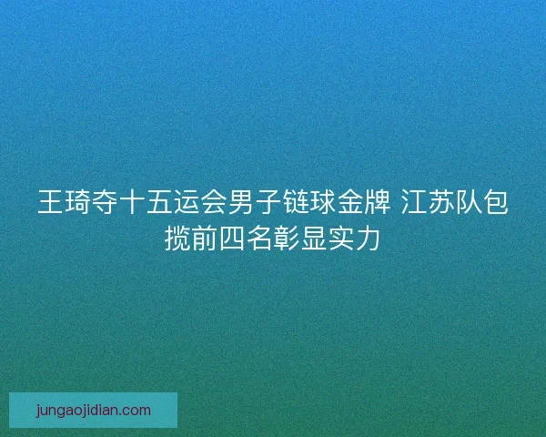 王琦夺十五运会男子链球金牌 江苏队包揽前四名彰显实力